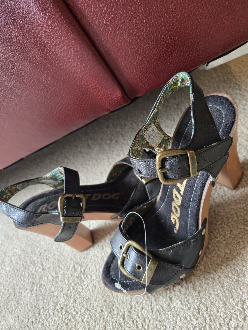 Rocket Dog Black Platform Heeled Sandals Size 7.5